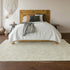 8' X 10' Ivory And Beige Floral Washable Area Rug With UV Protection