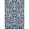 5' X 8' Navy Blue And Ivory Floral Washable Area Rug With UV Protection