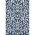 5' X 8' Navy Blue And Ivory Floral Washable Area Rug With UV Protection