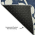 5' X 8' Navy Blue And Ivory Floral Washable Area Rug With UV Protection