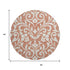 8' Salmon And Ivory Floral Washable Round Rug With UV Protection