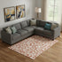 8' X 10' Salmon And Ivory Floral Washable Area Rug With UV Protection