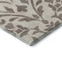 8' Taupe And Beige Floral Washable Round Rug With UV Protection