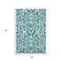 5' X 8' Teal And Ivory Floral Washable Area Rug With UV Protection