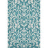 5' X 8' Teal And Ivory Floral Washable Area Rug With UV Protection