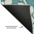5' X 8' Teal And Ivory Floral Washable Area Rug With UV Protection