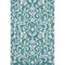 8' X 10' Teal And Ivory Floral Washable Area Rug With UV Protection