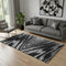 5' X 8' Black And Gray Abstract Washable Area Rug With UV Protection
