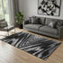 5' X 8' Black And Gray Abstract Washable Area Rug With UV Protection