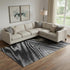 9' X 12' Black And Gray Abstract Washable Area Rug With UV Protection