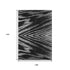 9' X 12' Black And Gray Abstract Washable Area Rug With UV Protection