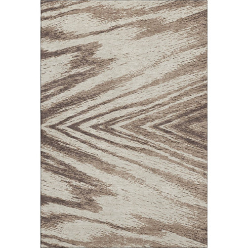 5' X 8' Brown And Beige Abstract Washable Area Rug With UV Protection