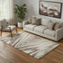 5' X 8' Brown And Beige Abstract Washable Area Rug With UV Protection