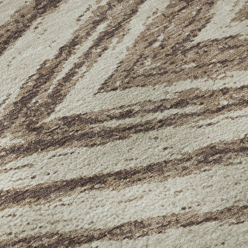 8' X 10' Brown And Beige Abstract Washable Area Rug With UV Protection