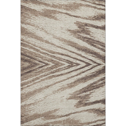 8' X 10' Brown And Beige Abstract Washable Area Rug With UV Protection