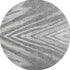 8' Gray And Ivory Abstract Washable Round Rug With UV Protection