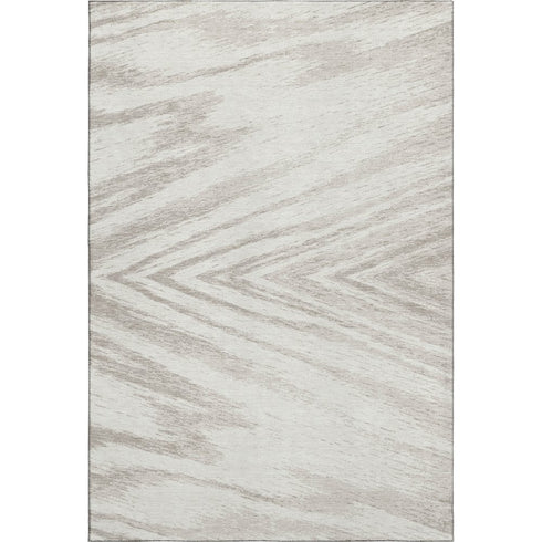 5' X 8' Ivory And Beige Abstract Washable Area Rug With UV Protection