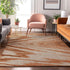 8' X 10' Rust And Beige Abstract Washable Area Rug With UV Protection