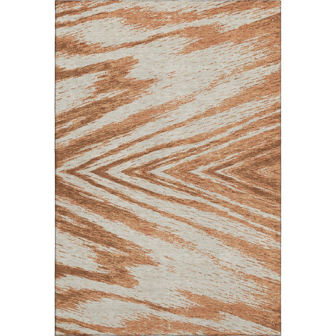 8' X 10' Rust And Beige Abstract Washable Area Rug With UV Protection