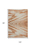 8' X 10' Rust And Beige Abstract Washable Area Rug With UV Protection