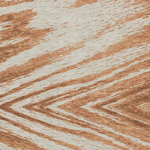 8' X 10' Rust And Beige Abstract Washable Area Rug With UV Protection