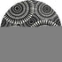 8' Black And Ivory Geometric Washable Round Rug With UV Protection
