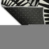 8' Black And Ivory Geometric Washable Round Rug With UV Protection