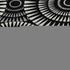 8' Black And Ivory Geometric Washable Round Rug With UV Protection