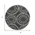 8' Black And Ivory Geometric Washable Round Rug With UV Protection