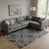 8' X 10' Black And Ivory Geometric Washable Area Rug With UV Protection