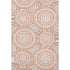 5' X 8' Coral And Ivory Geometric Washable Area Rug With UV Protection