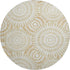 8' Gold And Ivory Geometric Washable Round Rug With UV Protection