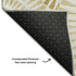 8' Gold And Ivory Geometric Washable Round Rug With UV Protection