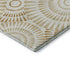 8' Gold And Ivory Geometric Washable Round Rug With UV Protection