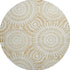8' Gold And Ivory Geometric Washable Round Rug With UV Protection