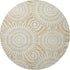 8' Gold And Ivory Geometric Washable Round Rug With UV Protection