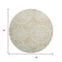 8' Gold And Ivory Geometric Washable Round Rug With UV Protection