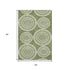 5' X 8' Green And Ivory Geometric Washable Area Rug With UV Protection