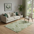 5' X 8' Green And Ivory Geometric Washable Area Rug With UV Protection