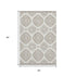 5' X 8' Ivory And Beige Medallion Washable Area Rug With UV Protection