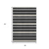 5' X 8' Black Ivory And Gray Striped Washable Area Rug With UV Protection