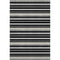 8' X 10' Black Ivory And Gray Striped Washable Area Rug With UV Protection