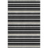 8' X 10' Black Ivory And Gray Striped Washable Area Rug With UV Protection