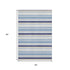 5' X 8' Blue Ivory And Beige Striped Washable Area Rug With UV Protection