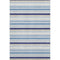5' X 8' Blue Ivory And Beige Striped Washable Area Rug With UV Protection