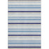 5' X 8' Blue Ivory And Beige Striped Washable Area Rug With UV Protection