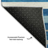 5' X 8' Denim Blue Ivory And Gray Striped Washable Area Rug With UV Protection