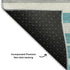 8' Teal Ivory And Gray Striped Washable Round Rug With UV Protection