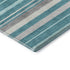 8' Teal Ivory And Gray Striped Washable Round Rug With UV Protection