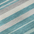 8' Teal Ivory And Gray Striped Washable Round Rug With UV Protection